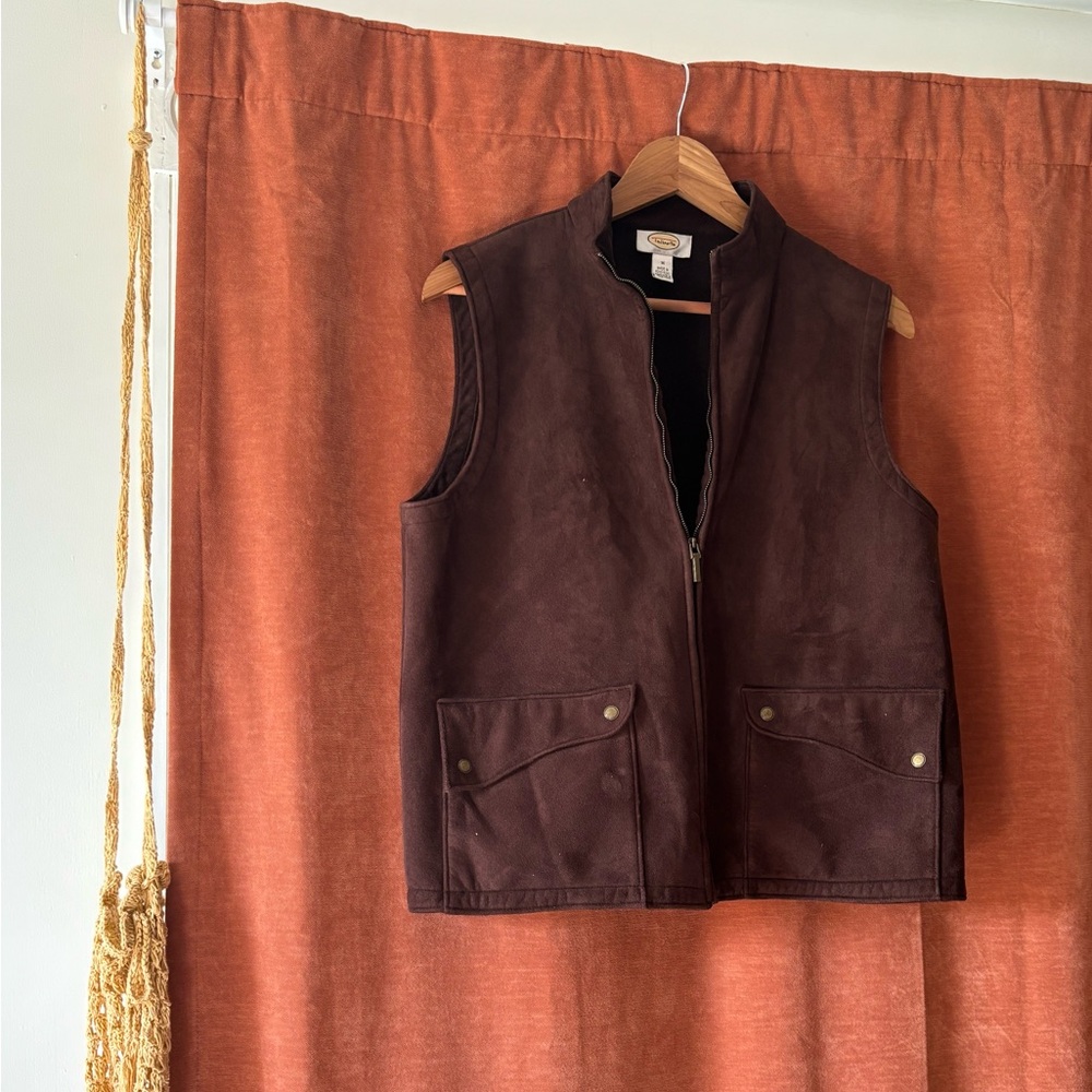 Talbots Rich Brown Suede Vest